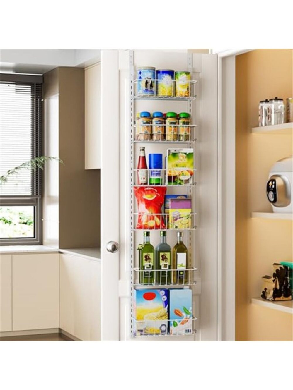 Over The Door Pantry Organizer 6Tier Adjustable Spice Rack Kitchen Storage Shelf